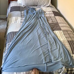 David's Bridal Light Blue Strapless Dress